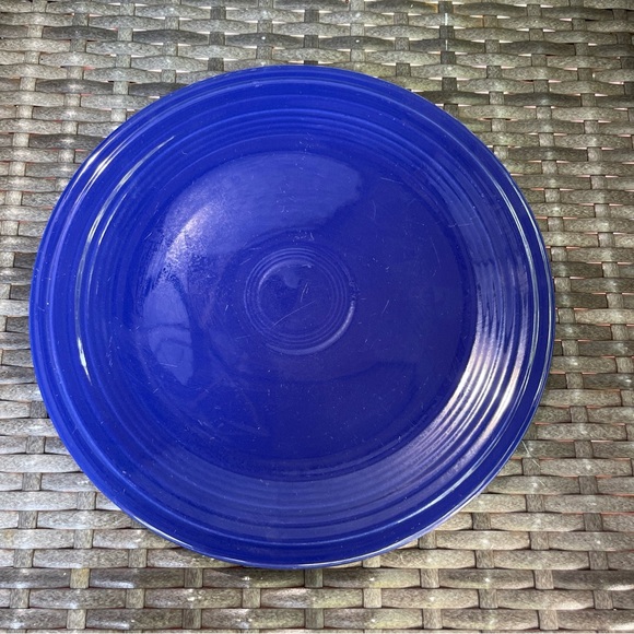 Vintage Fiesta Cobalt Luncheon Plate 9 1/2” Genuine Fiestaware HLC USA No Stamp - Picture 1 of 3